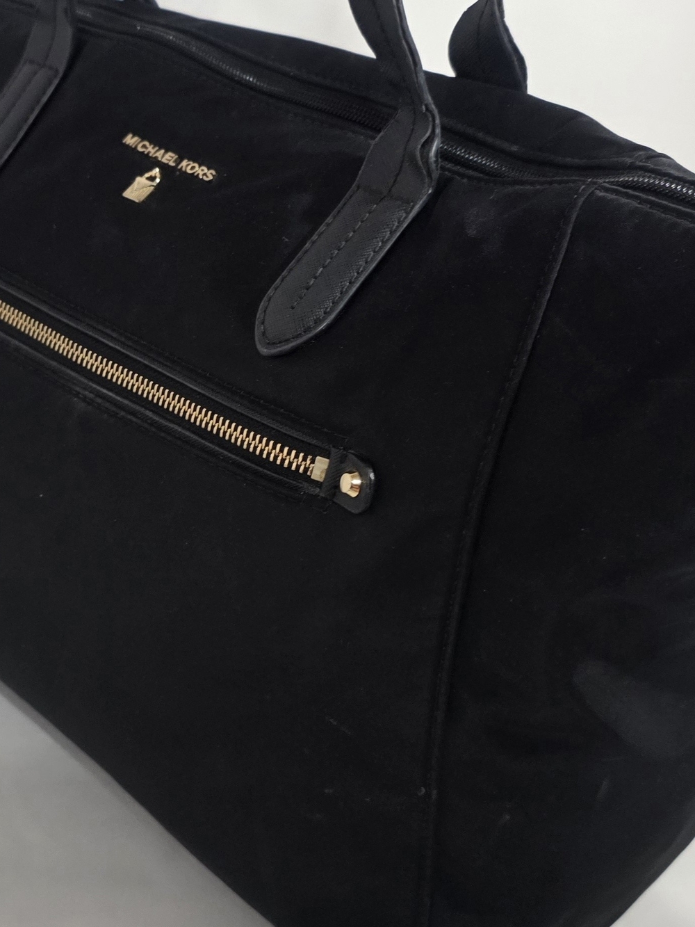 Michael Kors Black Duffel Bag with Gold Hardware